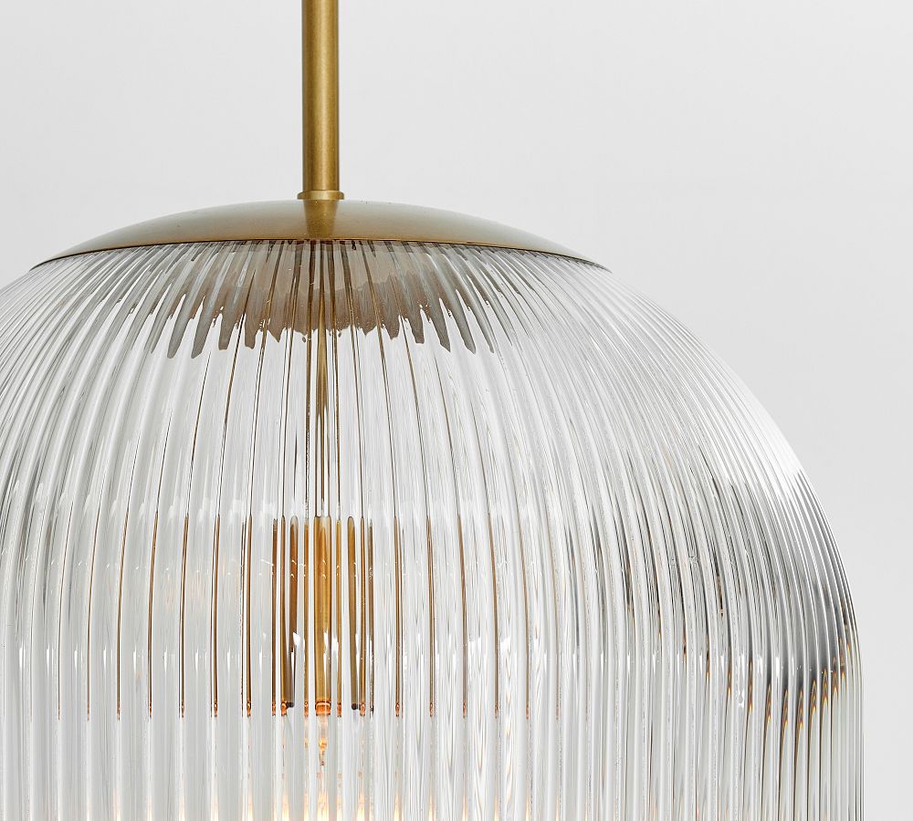 Cooper Ribbed Glass Pendant (10"-14") - Zonesus