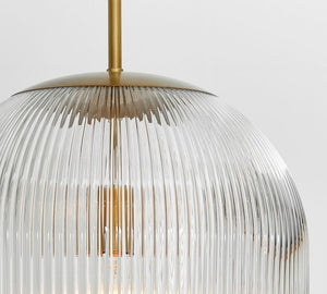 Cooper Ribbed Glass Pendant (10"-14") - Zonesus