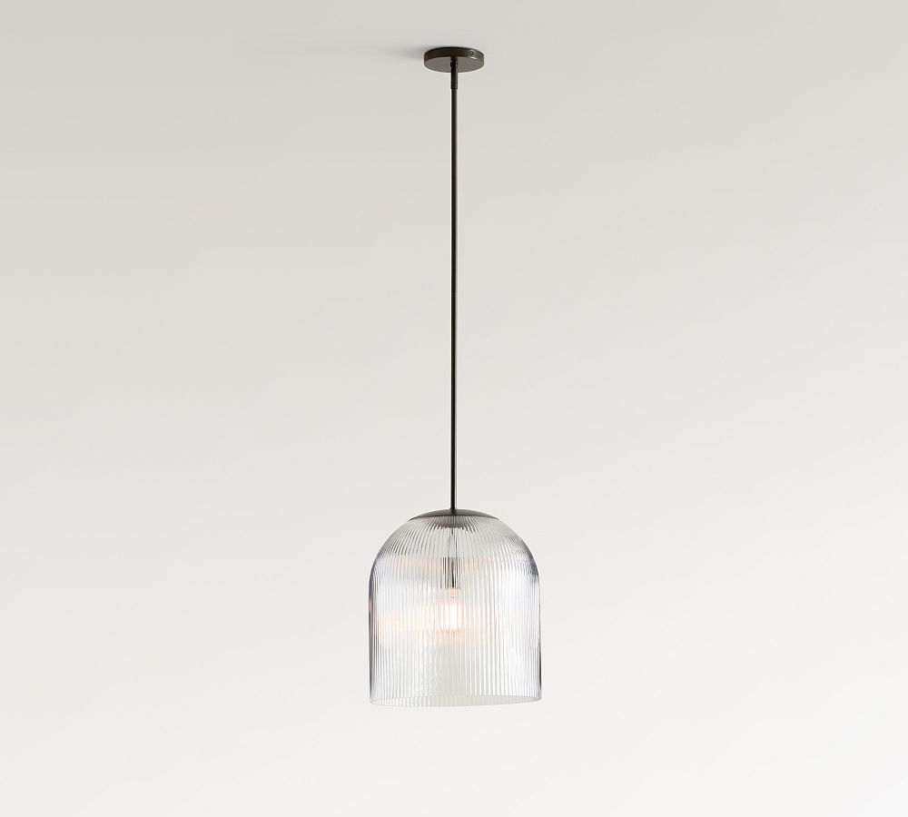 Cooper Ribbed Glass Pendant (10"-14") - Zonesus