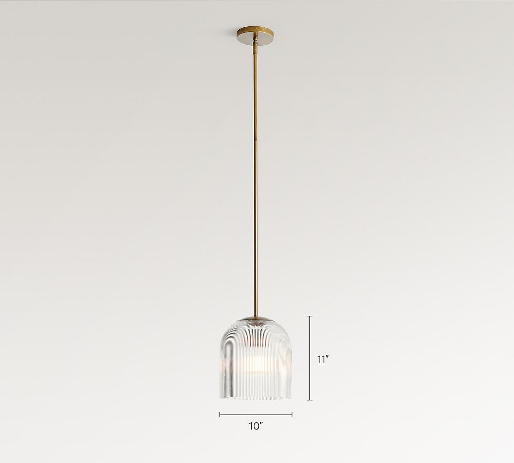 Cooper Ribbed Glass Pendant (10"-14") - Zonesus