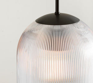Cooper Ribbed Glass Pendant (10"-14") - Zonesus