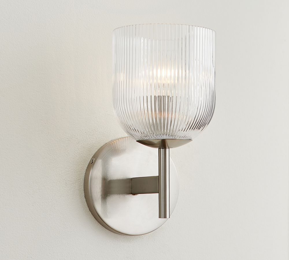 Cooper Ribbed Glass Sconce (9") - Zonesus
