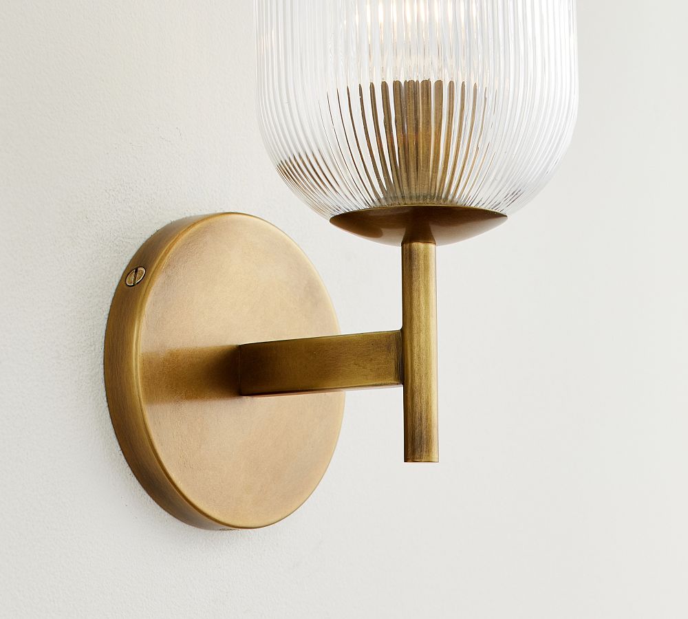 Cooper Ribbed Glass Sconce (9") - Zonesus