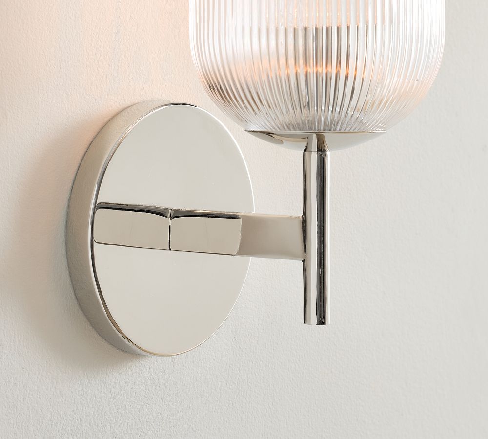 Cooper Ribbed Glass Sconce (9") - Zonesus