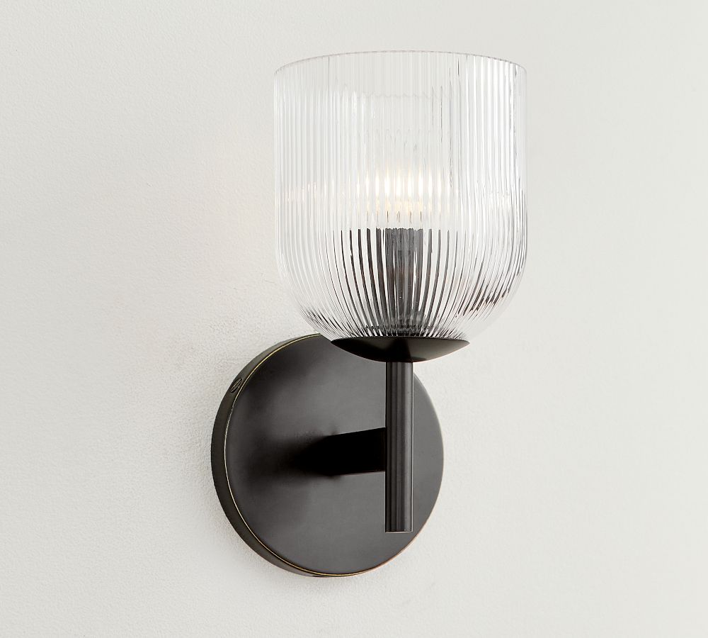 Cooper Ribbed Glass Sconce (9") - Zonesus