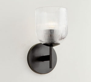 Cooper Ribbed Glass Sconce (9") - Zonesus