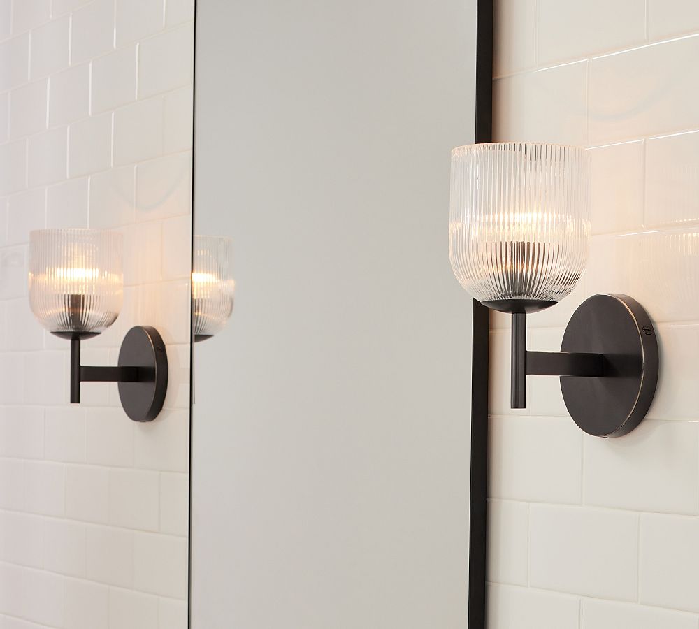 Cooper Ribbed Glass Sconce (9") - Zonesus