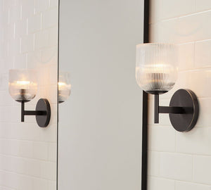 Cooper Ribbed Glass Sconce (9") - Zonesus