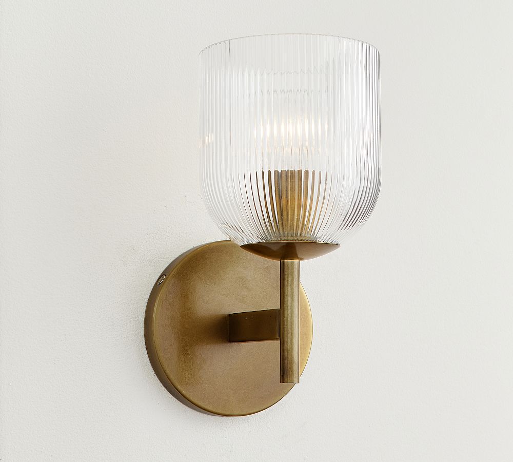 Cooper Ribbed Glass Sconce (9") - Zonesus