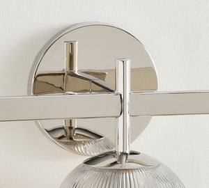 Cooper Ribbed Glass Triple Sconce (17") - Zonesus