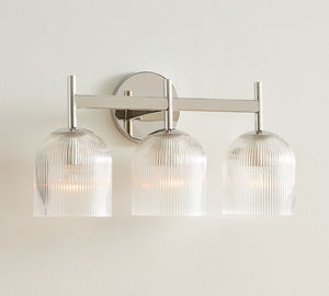 Cooper Ribbed Glass Triple Sconce (17") - Zonesus