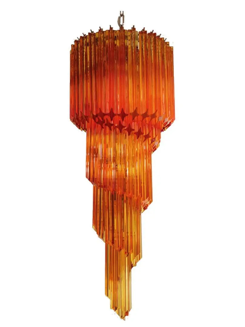 Murano Chandelier – Spiral – 86 prisms – Amber - Zonesus