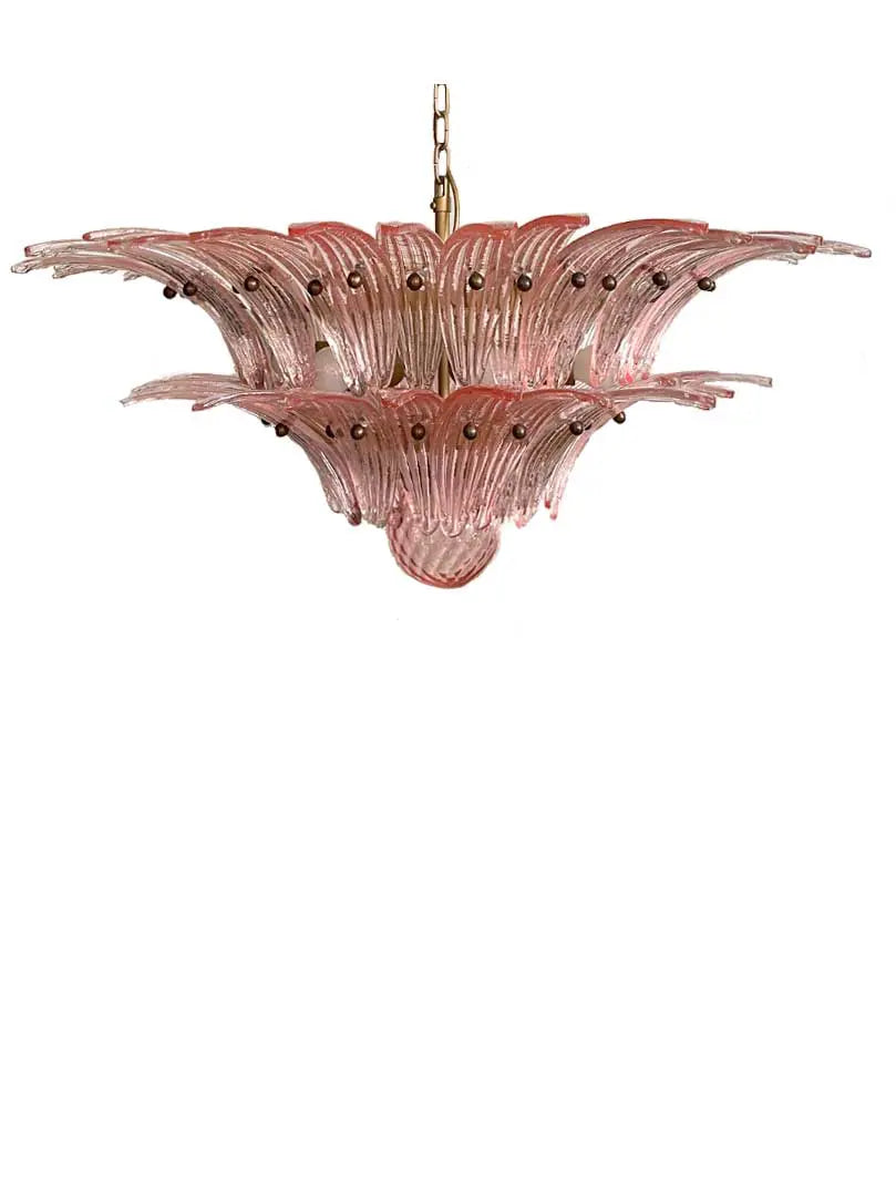 Murano Chandelier – Palmette – 58 glass – Pink - Zonesus