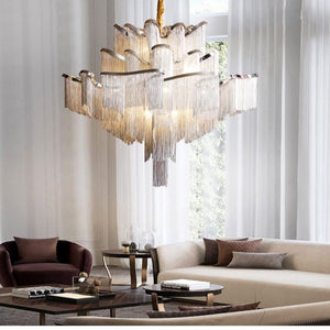 Alisa Luxury Flower Chain Tassel Chandelier - Zonesus