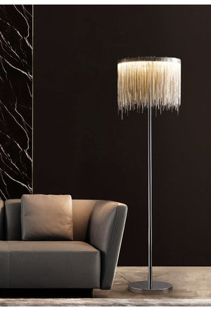 Alisa Luxury Hardware Aluminum Chain Tassel Floor Lamp(SINGLE-LAYER/DOUBLE-DECK) - Zonesus