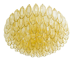 Prismatico 91 Elements Amber Compact Glass Chandelier 25" - Zonesus