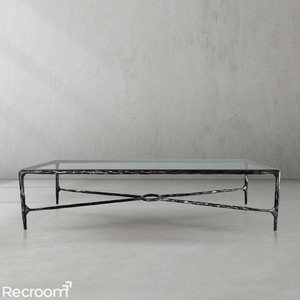 Thaddeo Rectangle Glass Coffee Table - Zonesus