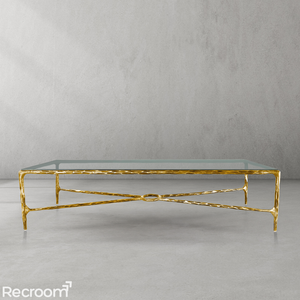 Thaddeo Rectangle Glass Coffee Table - Zonesus