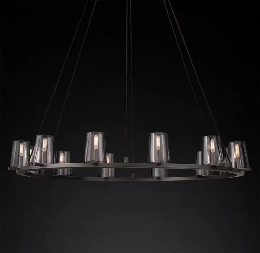 Pauillyc Clear Glass Round Chandelier 36" 48" 60" - Zonesus