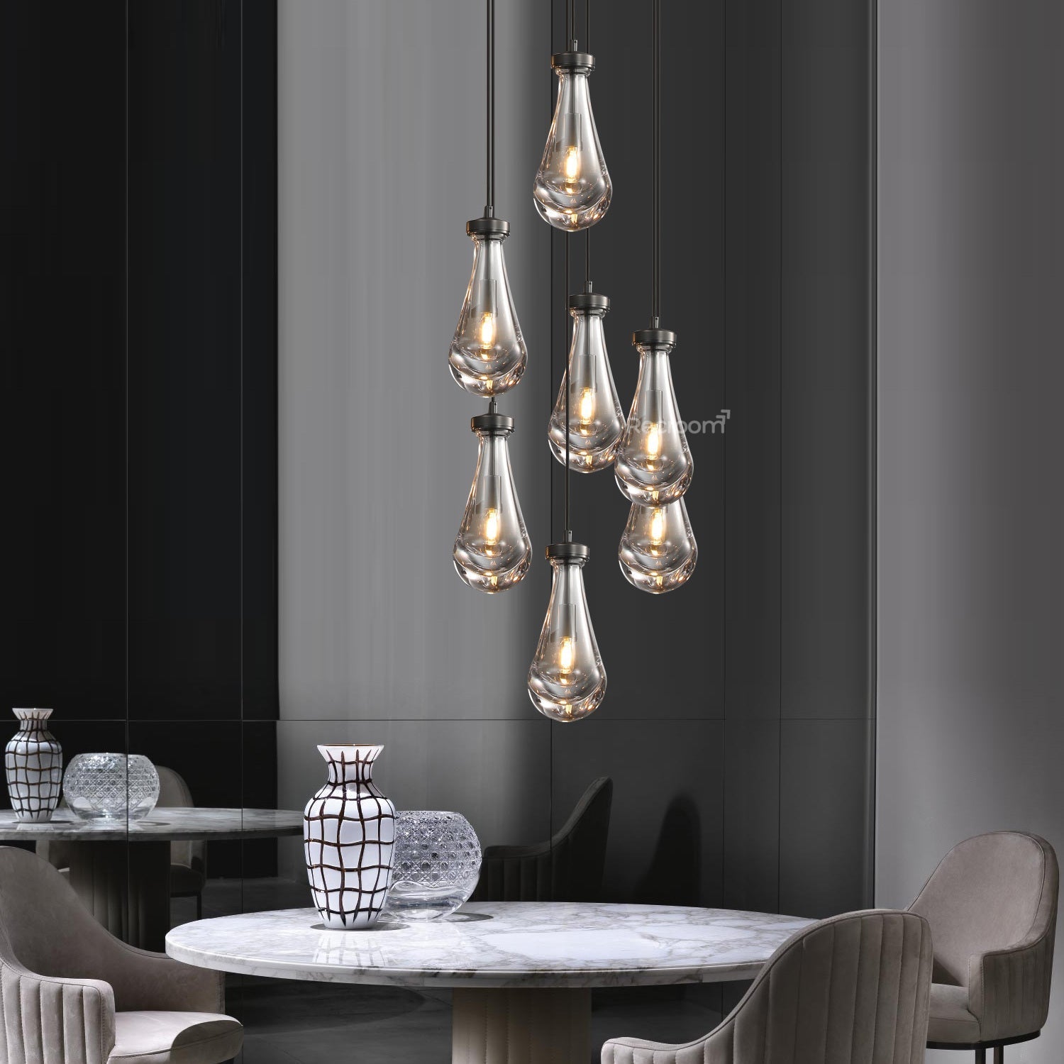 Raindrop Round Chandelier 18" - Zonesus