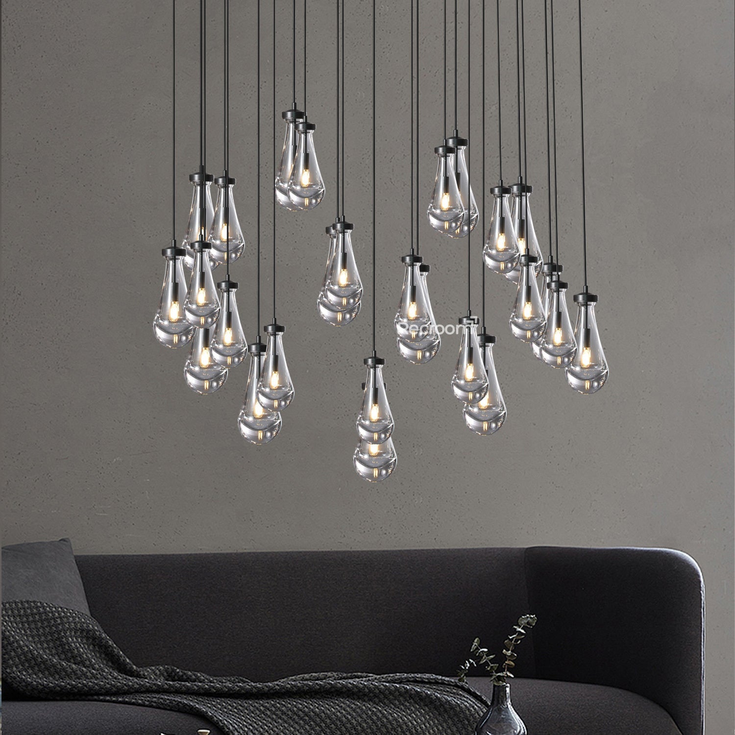 Raindrop Linear Chandelier 54" - Zonesus