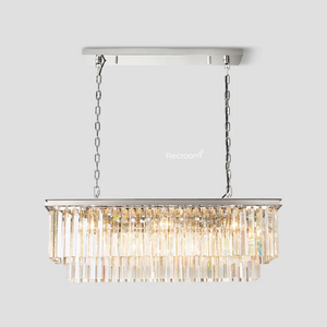 Odean Rectangle Chandelier 40" 49" 59" 72" 2-Layers - Zonesus