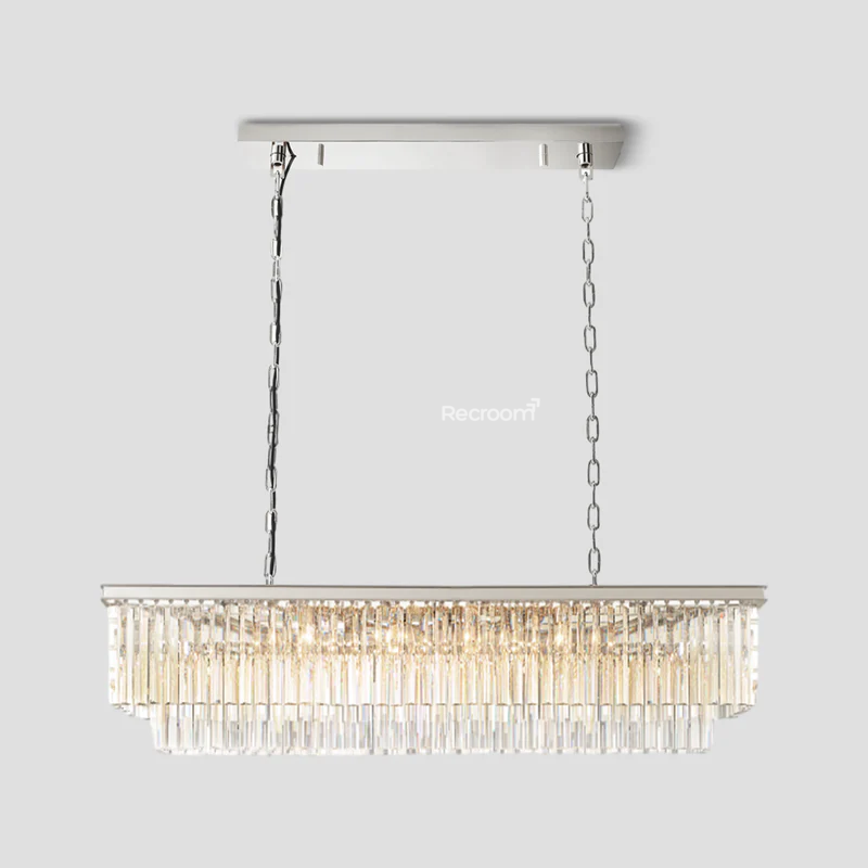 Odean Rectangle Chandelier 40" 49" 59" 72" 2-Layers - Zonesus