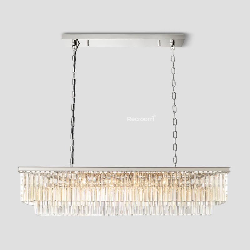 Odean Rectangle Chandelier 40" 49" 59" 72" 2-Layers - Zonesus