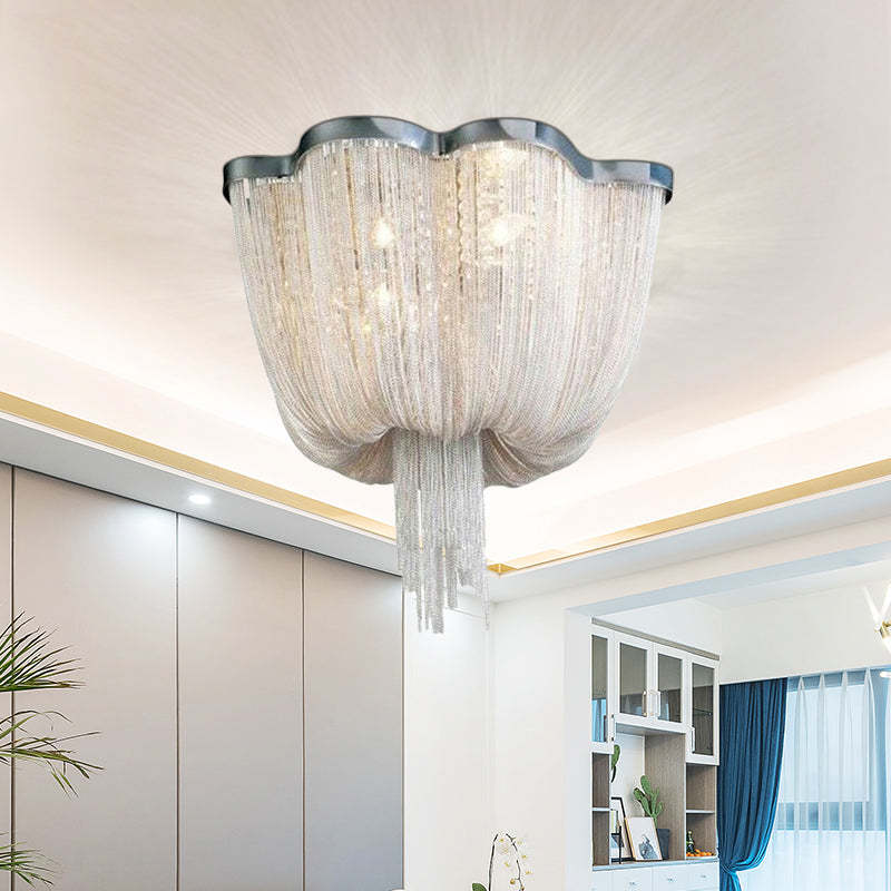 Tassel Ceiling Light Post-Modern Chandelier Aluminum Chain Light - Zonesus