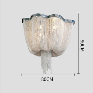 Tassel Ceiling Light Post-Modern Chandelier Aluminum Chain Light - Zonesus