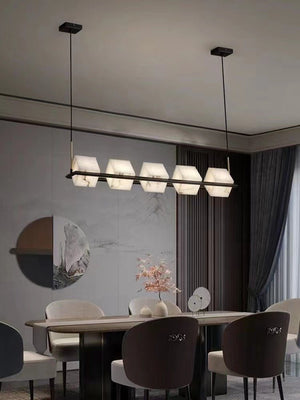 Alabaster Square Box Chandelier - Zonesus