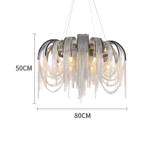 Alisa Luxury Aluminum Chain Tassel Chandelier - Zonesus