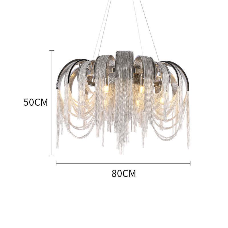 Alisa Luxury Aluminum Chain Tassel Chandelier - Zonesus