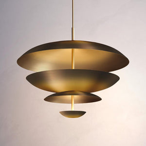 Cosmic Ore Chandelier 100' Bronze Gradient Patinated Brass Ceiling Light - Zonesus