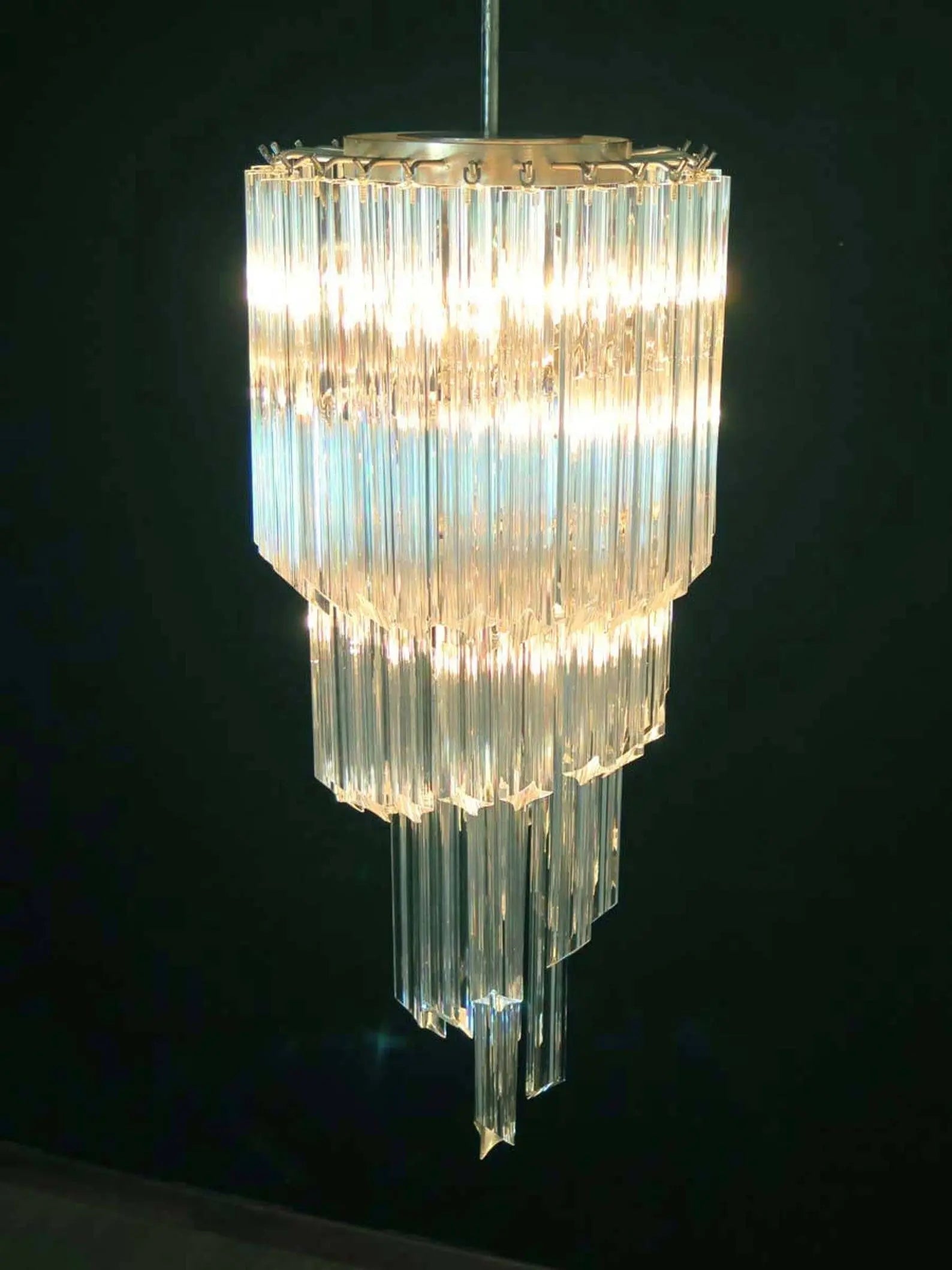 Murano Chandelier – Spiral – 54 prisms – Transparent - Zonesus