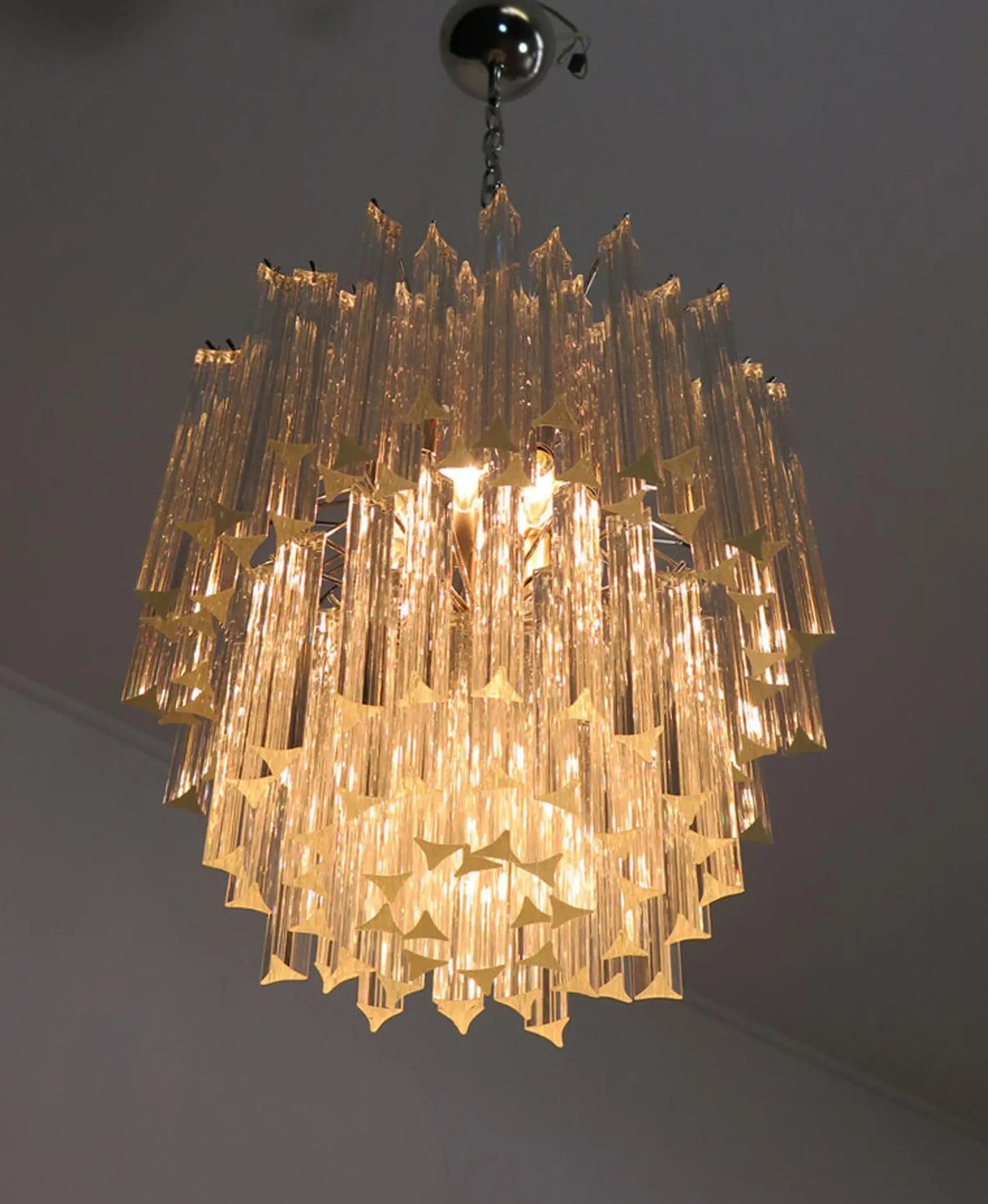 Murano Chandelier – Arianna -107 prisms – Transparent - Zonesus