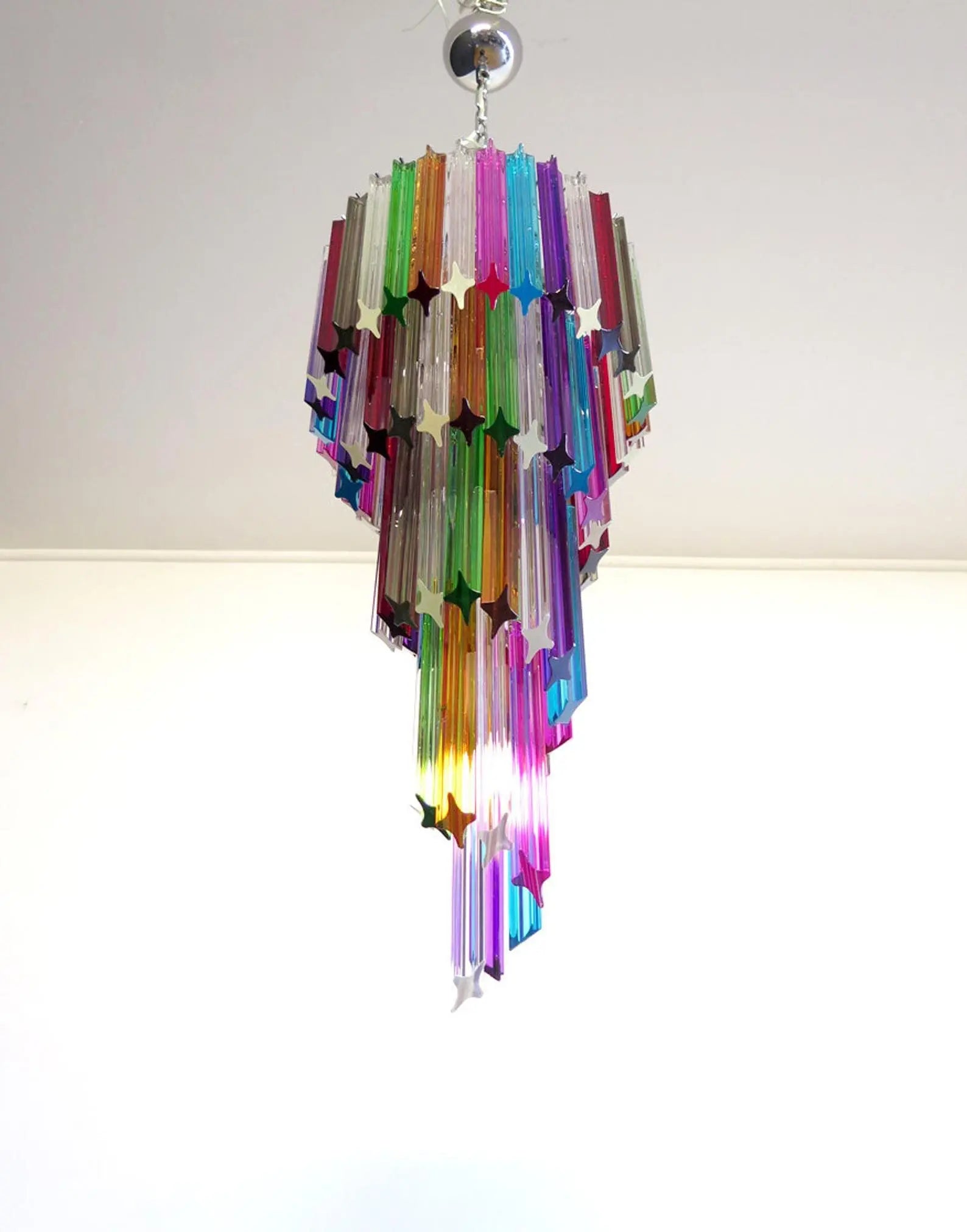 Murano chandelier – Spiral – 86 prisms – Multi - Zonesus