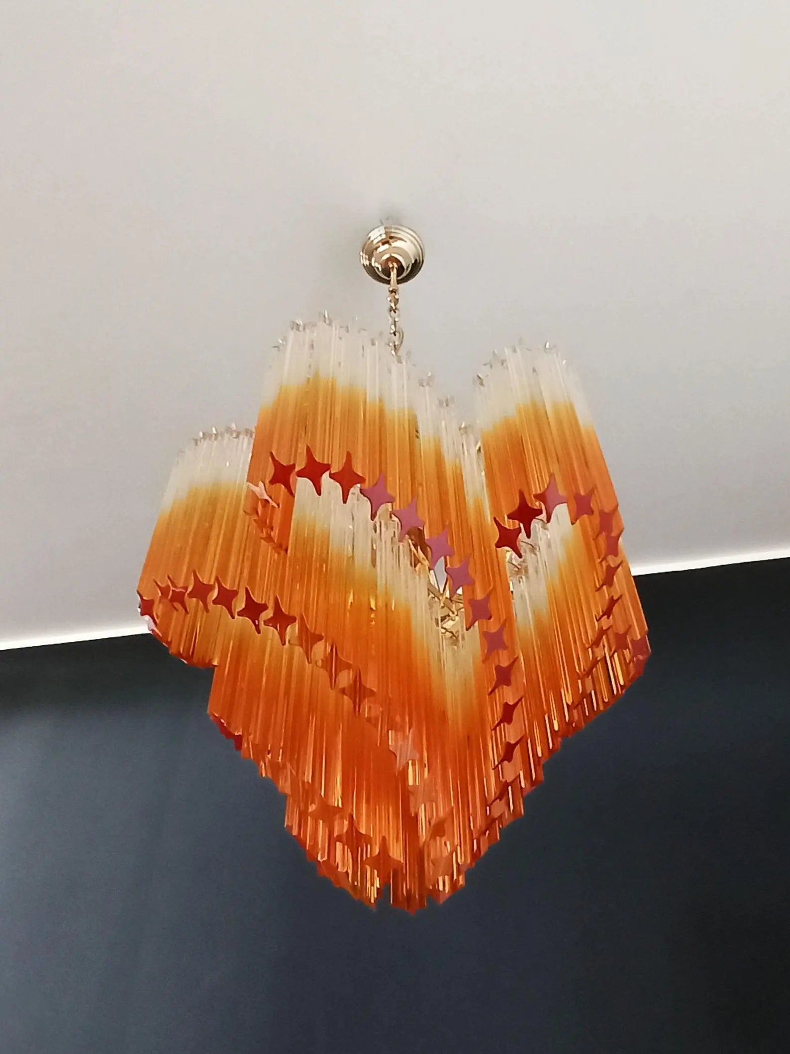Murano Chandelier – Viennetta – 114 prisms – Amber - Zonesus