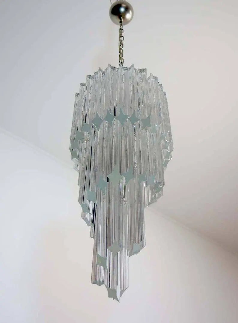 Murano Chandelier – Spiral – 54 prisms – Transparent - Zonesus