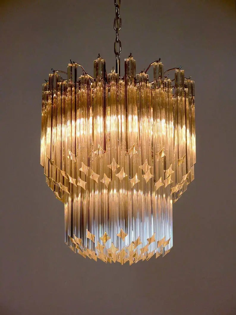 Murano Chandelier – 107 prisms – Transparent - Zonesus