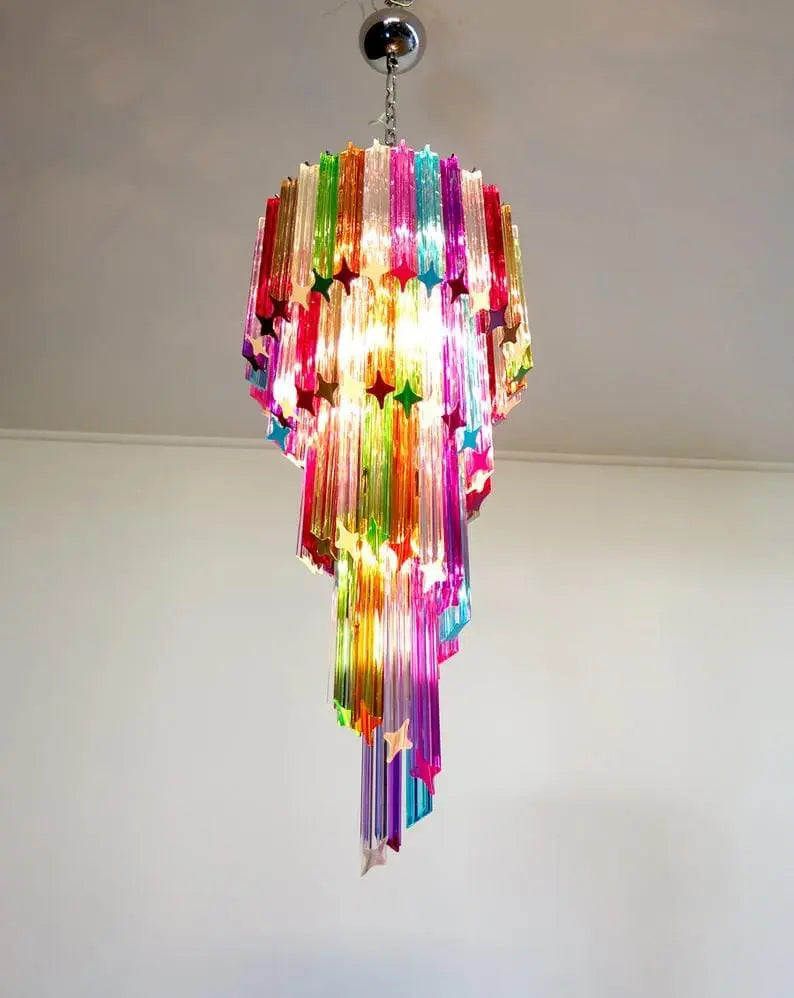 Murano chandelier – Spiral – 86 prisms – Multi - Zonesus