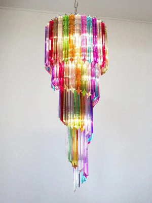 Murano chandelier – Spiral – 86 prisms – Multi - Zonesus