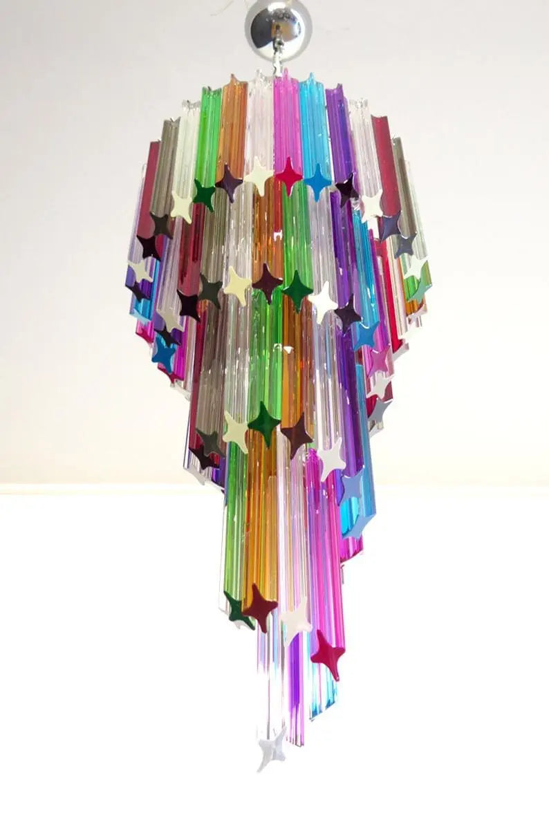Murano chandelier – Spiral – 86 prisms – Multi - Zonesus