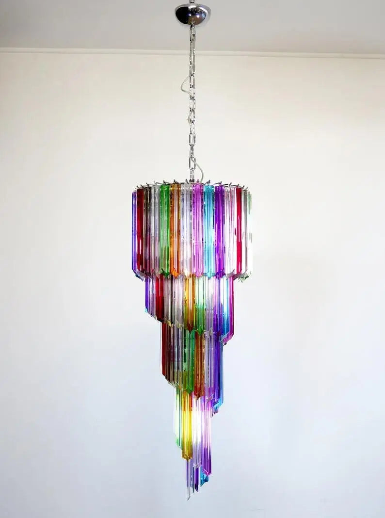 Murano chandelier – Spiral – 86 prisms – Multi - Zonesus