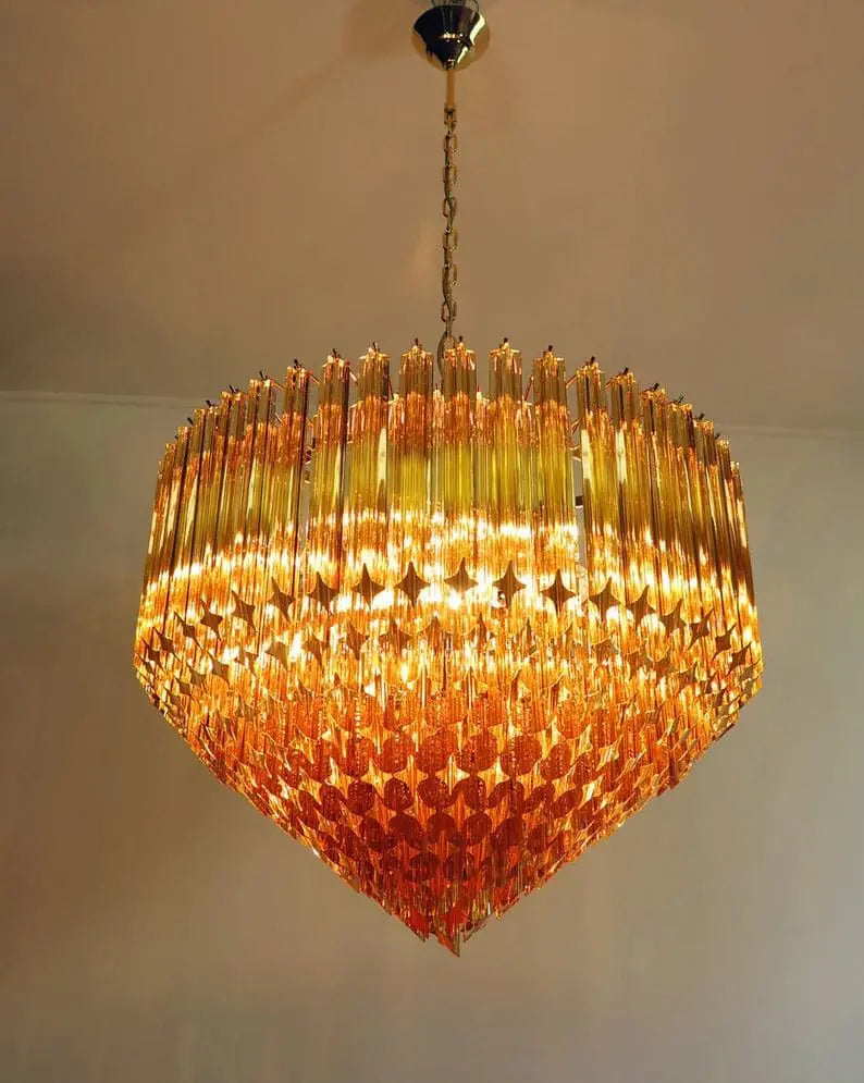 Murano Chandelier – 265 prisms – Amber - Zonesus