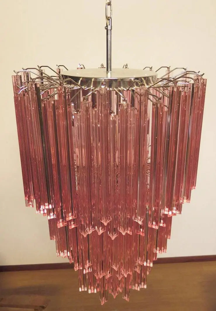 Murano Chandelier – 184 prisms – Pink - Zonesus