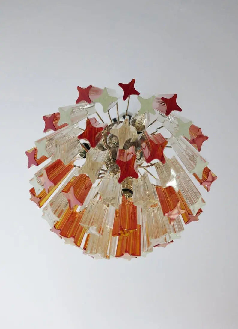 Murano Chandelier – 47 prisms – Amber/Transparent - Zonesus