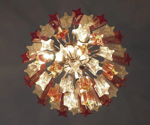 Murano Chandelier – 47 prisms – Amber/Transparent - Zonesus