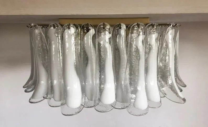 Murano Ceiling lamp – 64 petals – Transparent/White - Zonesus