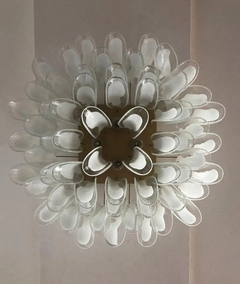 Murano Ceiling lamp – 64 petals – Transparent/White - Zonesus